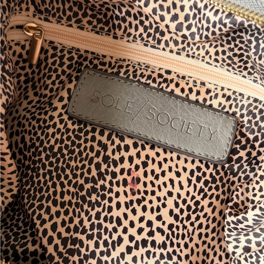 Sole Society Gray Leather Backpack - Picture 3 of 3